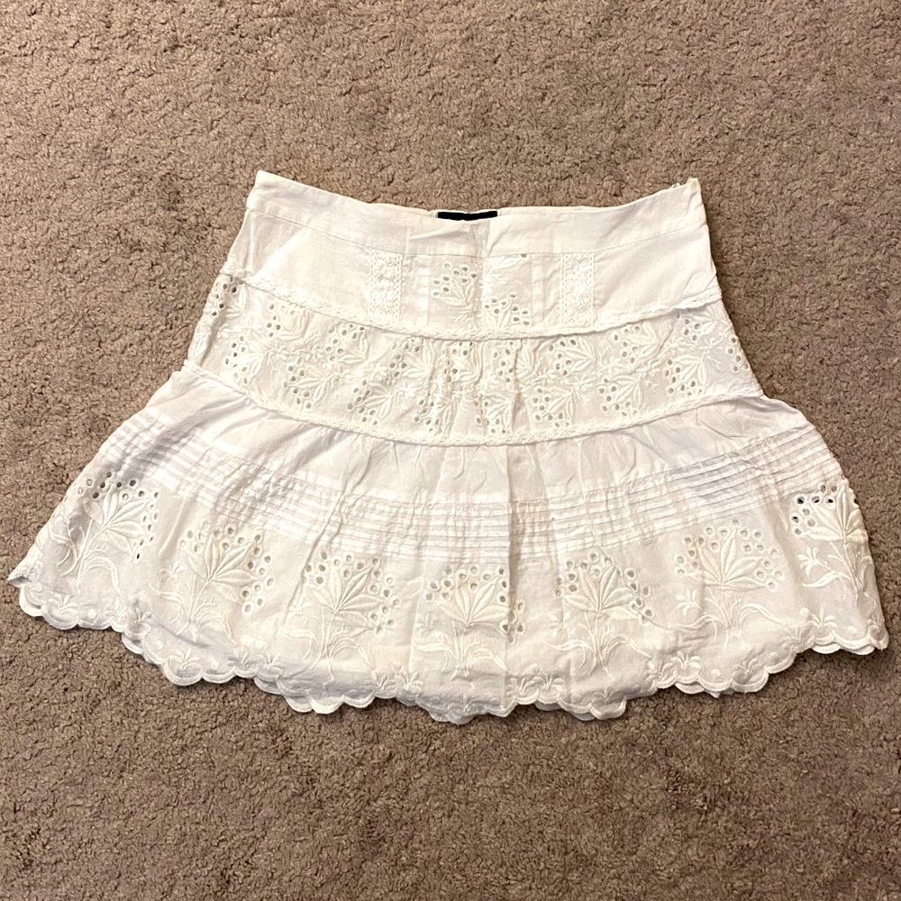 White eyelet lace skirt